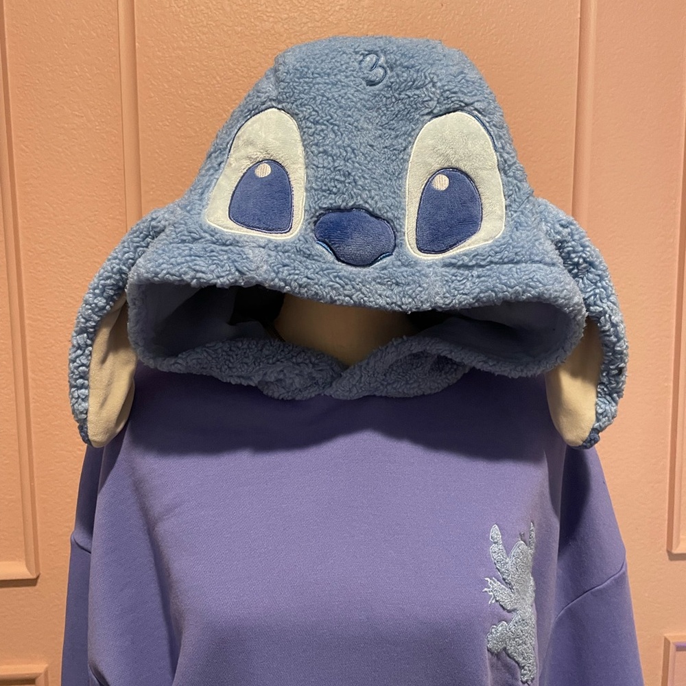Disney Parks Lilo & Stitch Fuzzy Hoodie Sweatshirt Large / XL